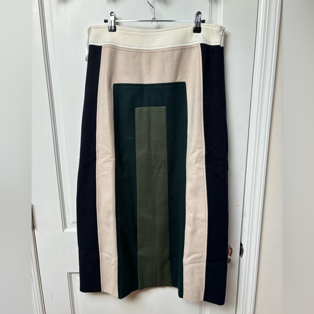 Colorblocked maxi straight skirt